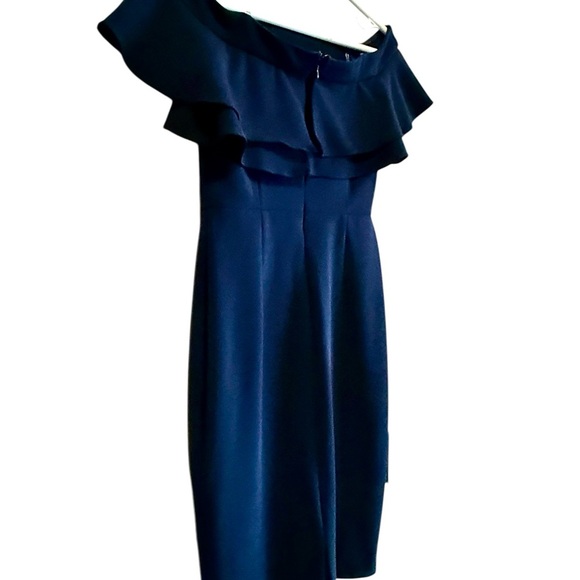 NWTS Le Chateau Dress, Off the Shoulder, Dark Navy, cocktail, holiday, sz S - Picture 6 of 11